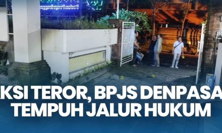 Teror OTK Di BPJS Denpasar, Spanduk Dan Batu Berserakan
