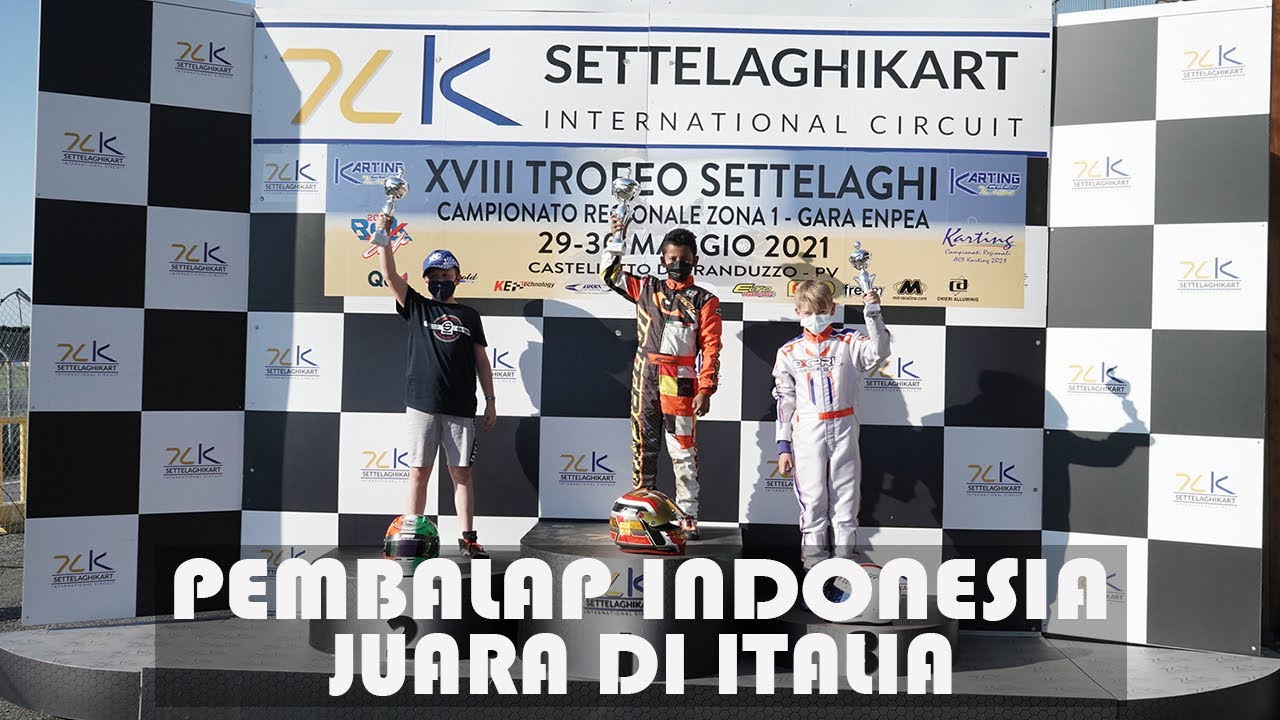 Pebalap Muda Indonesia Raih Podium di Kejuaraan Gokart Di Italia